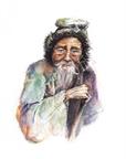 Ladakhi Trader - watercolour